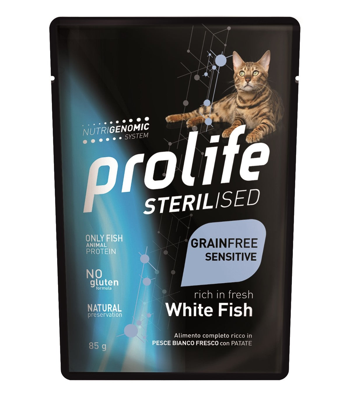Prolife Sterilised Grain Free Sensitive Pesce Bianco 85g - Cibo Umido per Gatti Sterilizzati Prolife Sterilised Grain Free Sensitive Pesce Bianco 85g - Cibo Umido per Gatti Sterilizzati
